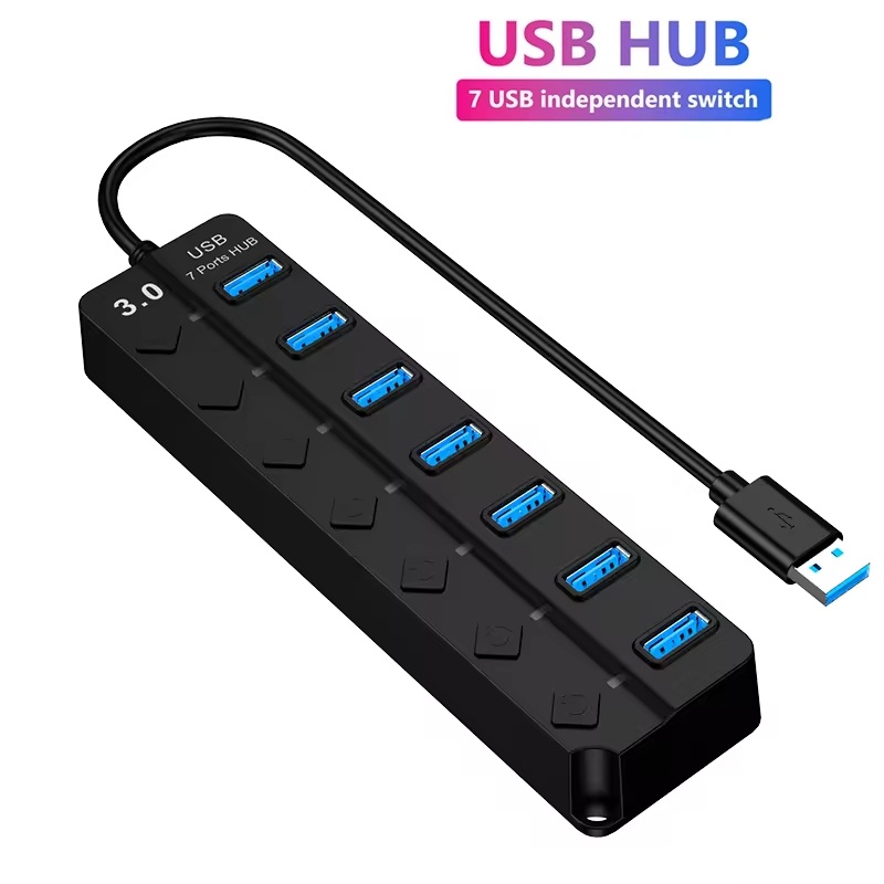 Usb Hub 7 Port - Adapter USB 3.0 z zasilaniem, 4/7