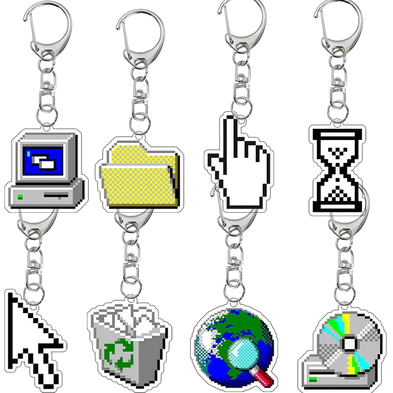 Tech Accessories Icon - Kreatywny Dwustronny Nadruk Retro Pixel Art