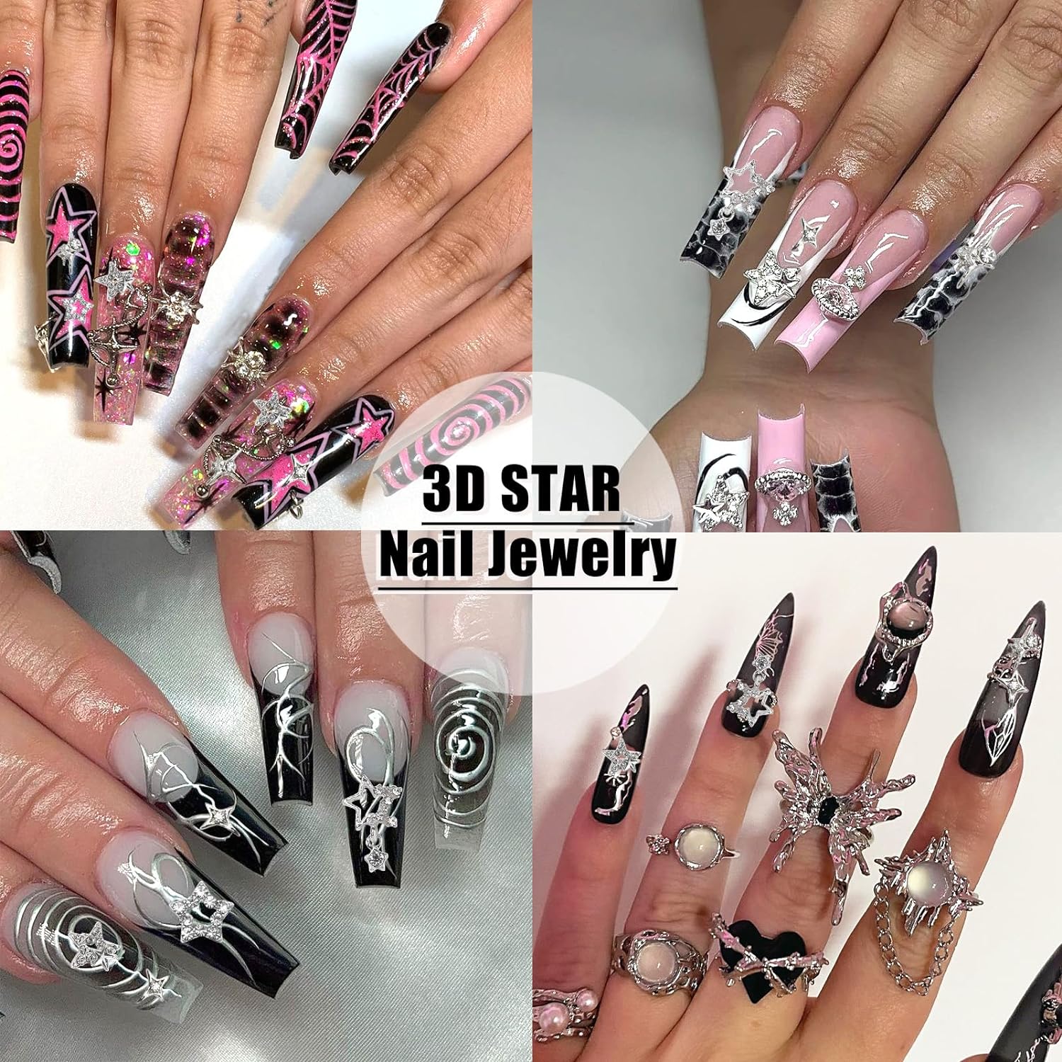 30PCS Silver Star Nail Charms  – Trending Tech Accessories recenzja i cena