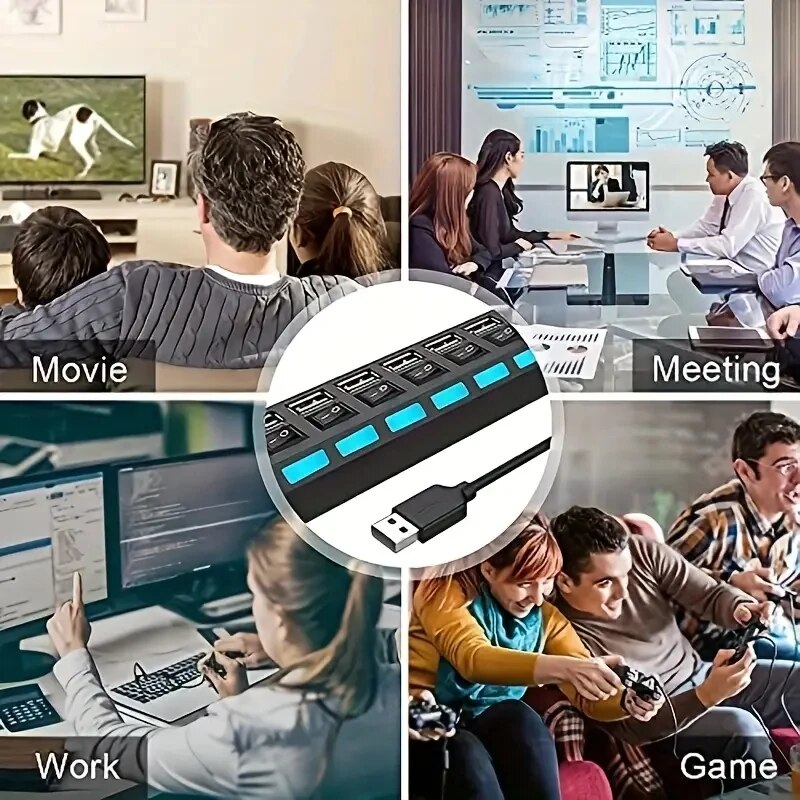 Szybki 4/7 portów USB HUB 2.0  – Usb Hub 7 Port recenzja i cena