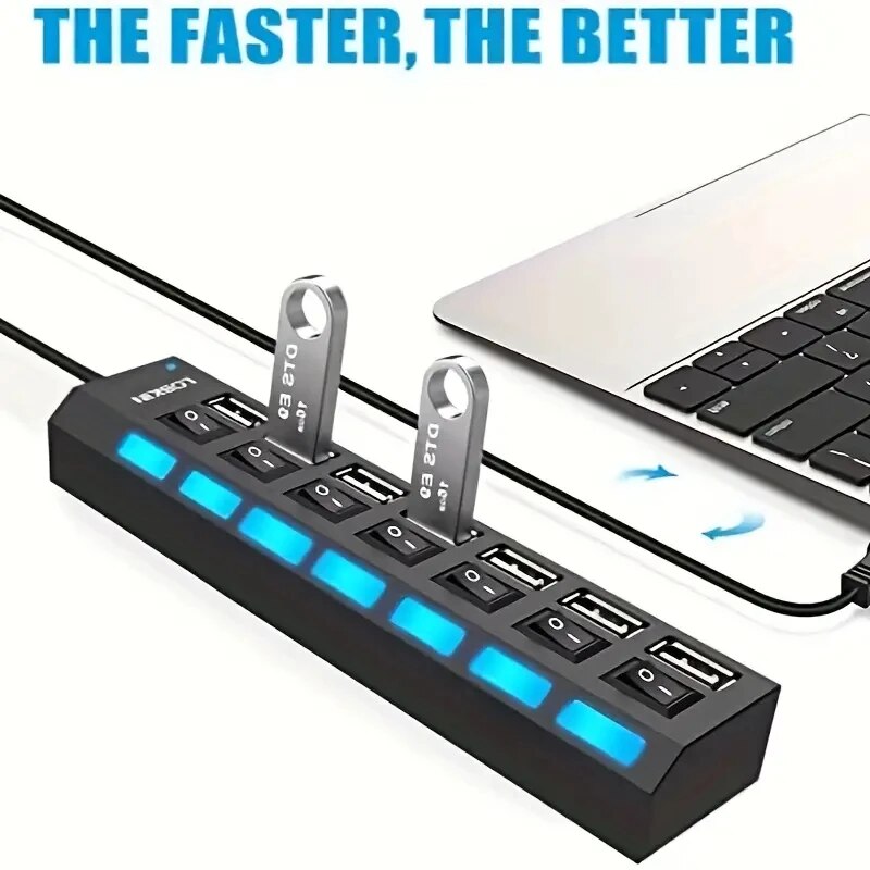 Szybki 4/7 portów USB HUB 2.0  – Usb Hub 7 Port recenzja i cena