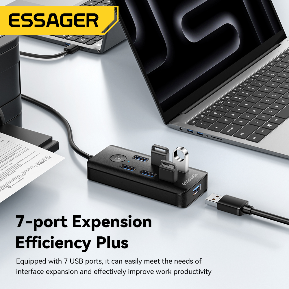 Essager 7-w-1 Hub USB 3.0 Rozd – Usb Hub 7 Port recenzja i cena