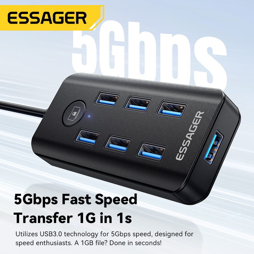 Essager 7-w-1 Hub USB 3.0 Rozd – Usb Hub 7 Port recenzja i cena