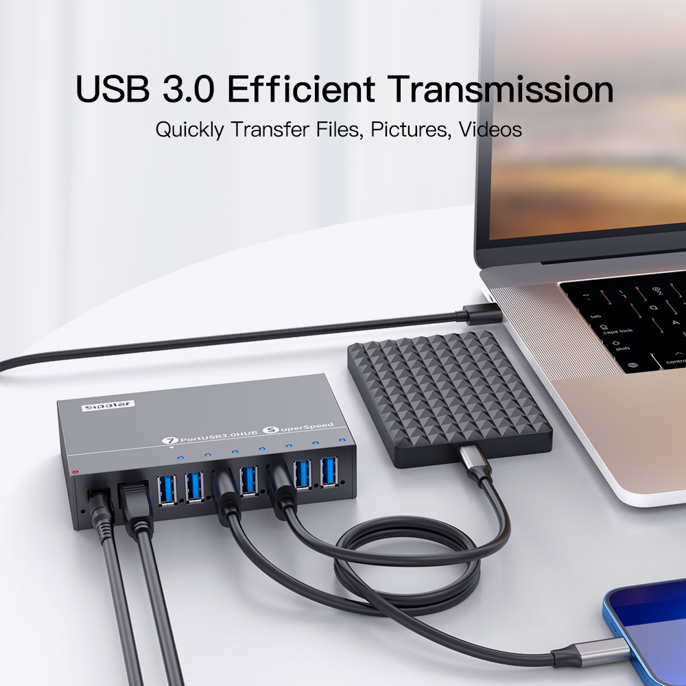 A173 7-portowy metalowy hub US – Usb Hub 7 Port recenzja i cena