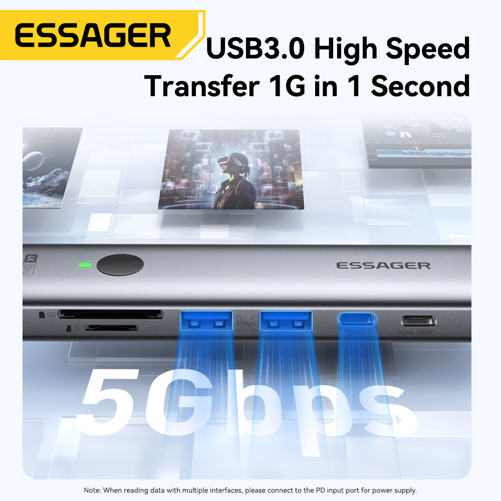 Essager USB C HUB 4K 7-w-1 Typ – Usb Hub 7 Port recenzja i cena